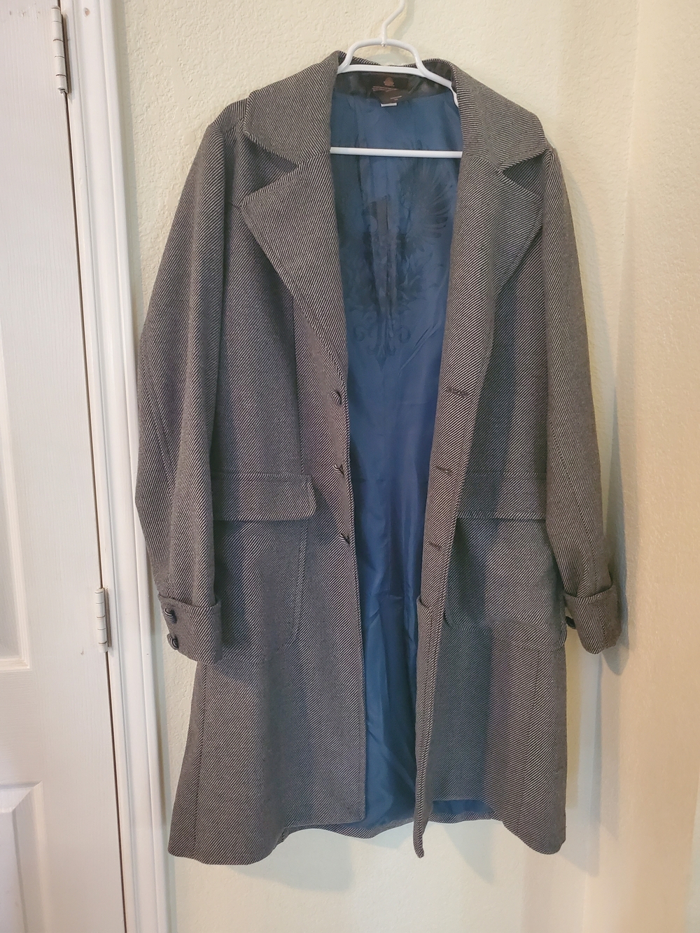 Men's Gray Textured Belted Trench Coat Newt Scamander Harry Potter